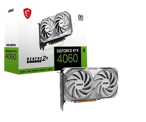 Image of msi Gaming GeForce RTX 4060 8GB GDRR6 128-Bit HDMI/DP Nvlink TORX Fan 4.0 Ada Lovelace Architecture Graphics Card (RTX 4060 Ventus 2X White 8G OC)