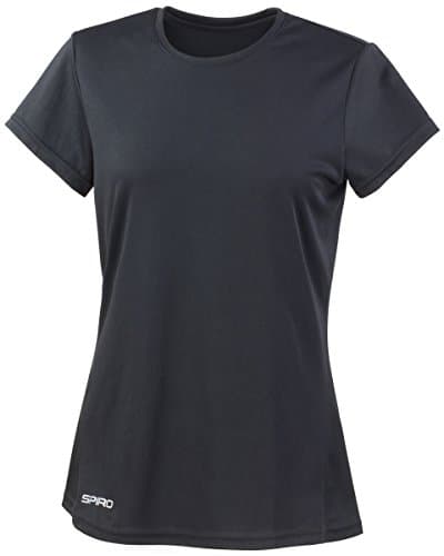 Image of Spiro Ladies Quick Dry S/Sleeve T-Shirt Colour=Black Size=M