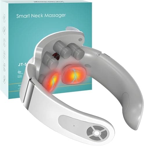 Image of Electric Neck Massager with Heat, Neck Massager for Neck Pain Shoulder, 4 Head Cervical Spine Massage with 6 Mode & 9 Intensity Levels, USB Charging Nerve Massager for Women/Men/Mom/Dad Gifts
