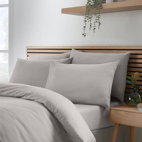 Image of Catherine Lansfield So Soft Easy Iron Standard Pillowcase Pack of 4 Grey