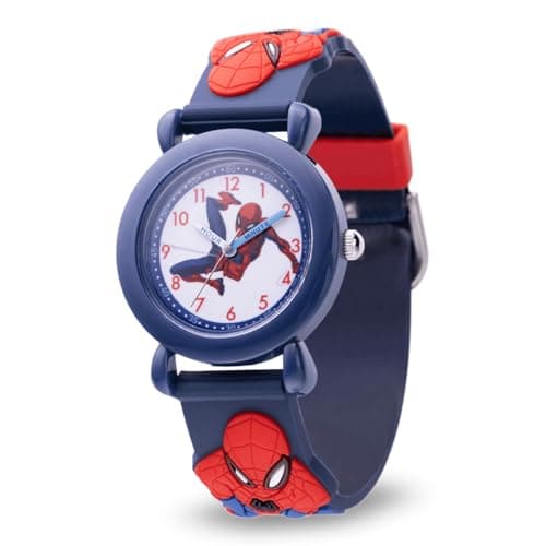 Image of Marvel Spider-Man Kids' Plastic Time Teacher Analog Quartz 3D Strap Watch