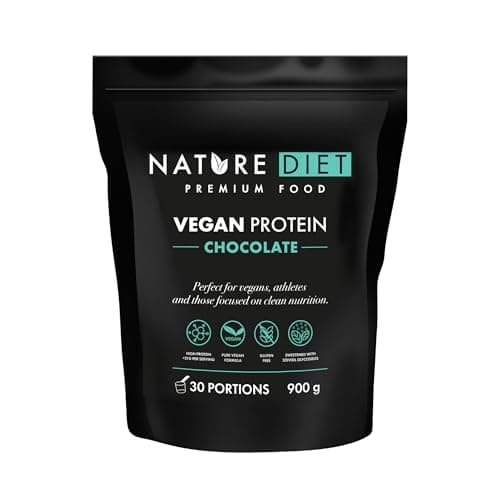 Image of Nature Diet Vegan Protein Chocolate | 900 g | High Protein | 21 g Protein per Serving | 30 Servings | Pea & Hemp Blend | Clean, Plant-Based, Lactose-Free & Gluten-Free Formula