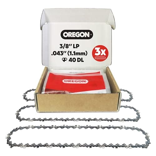 Image of Oregon 3-Pack Pole Saw & Small Chainsaw Chain 3/8" LP Pitch, .043" (1.1 mm) Gauge for 10" (25cm) Bar, 40 Drive Links – Low-Kickback Replacement Saw Chain, Fits Ryobi, Husqvarna, Makita, Worx and More