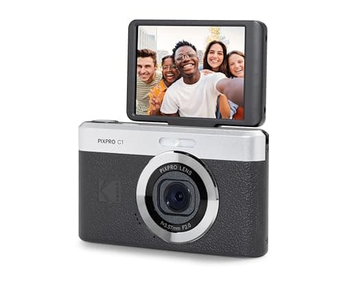 Image of KODAK Pixpro C1 – Ultra-Compact Digital Camera | 13MP BSI CMOS, 4X Zoom, 2.8" LCD Screen, LED Flash, Built-in Battery – Black