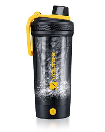 Image of VOLTRX Shaker Bottle, Gallium USB C Rechargeable Electric Protein Shake Mixer, Shaker Cups for Protein Shakes and Meal Replacement Shakes, BPA Free, Made with Tritan, 24oz, Yellow (VT004)