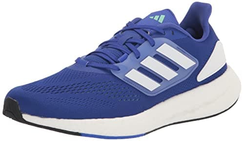 Image of Adidas Mens Pureboost 22 Running Shoes, Lucid Blue/White/Pulse Mint, 8.5