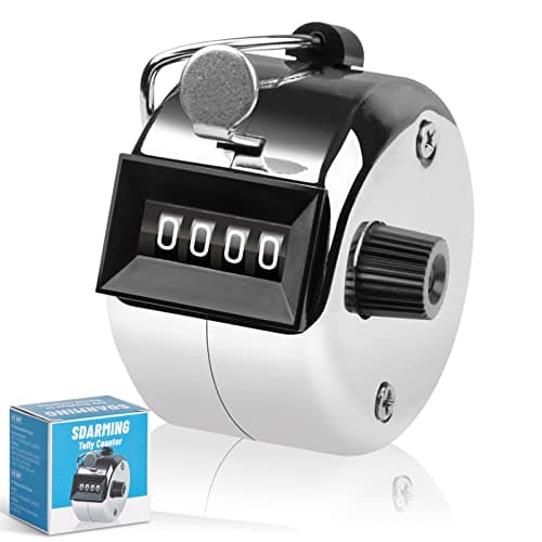 Image of SDARMING tally counter, 4-digit clicker counter, Metal hand tally counters clicker for counting, golf scoring