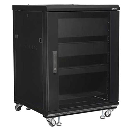 Image of Sanus Systems CFR2115 Freestanding Rack 15U 226.8kg Black Shelving - Shelves (226.8kg, Freestanding Rack, 15U, Black, Steel, 599.4mm)