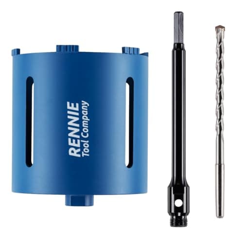 Image of 162mm x 150mm Long Diamond Core Drill Bit Set with 240mm Long HEX Shank Adapter & Centre Drill Bit. To Be Used In Concrete Masonry Brick Block Stone Granite