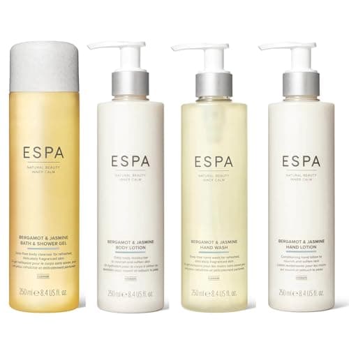 Image of ESPA Ultimate Bergamot & Jasmine Body & Hand Care Collection | Bath & Shower Gel, Body Lotion, Hand Wash & Hand Lotion | Nourishing, Softening & Aromatic Essential Oil Bodycare Collection