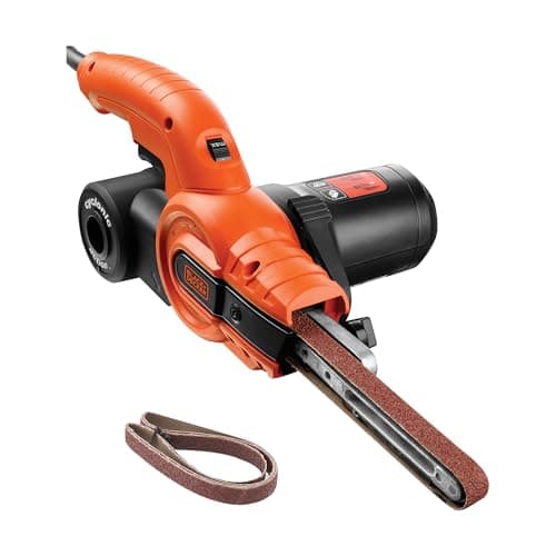 Image of BLACK+DECKER 350W, 13mm File Sander with 3 Sanding Belts & Dust Collection System, KA900E-GB