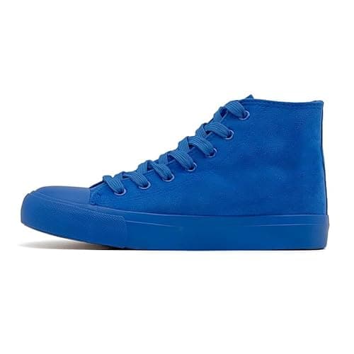 Image of Women’s Men’s Fashion Trainers High Top Lace Up Sneakers Casual Ladies Shoes Outdoor Walking Tennis Sport Trainers Blue