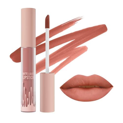 Image of Lipstick Long Lasting Matte, High Pigmented Liquid Lipsticks with Creamy Velvet Texture, Non Drying, Long Lasting, Cruelty-Free Matte Lipstick, 04 Peachy
