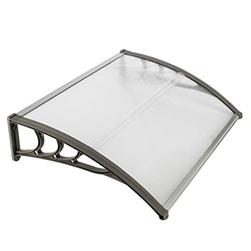 Image of Outopee Door Canopy Awning, 100 x 80 cm Window Garden Front Door Canopy for Outdoor Shelter, Window Porch Shade, Patio Roof Cover, Grey
