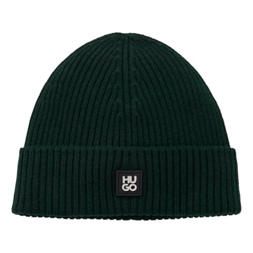 Image of Hugo Mens Xola Metal New Wool Hat with Stack Logo Patch, Open Green, One Size