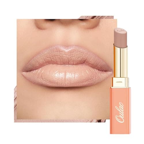 Image of Oulac Satin Matte Lipstick - Nude Long Lasting Lip Stick, Beige Lip Base Primer, Intense Color with Smooth Creamy Texture, Moisturizing & Weightless Formula, Vegan, 4.3g, SG01 Bare