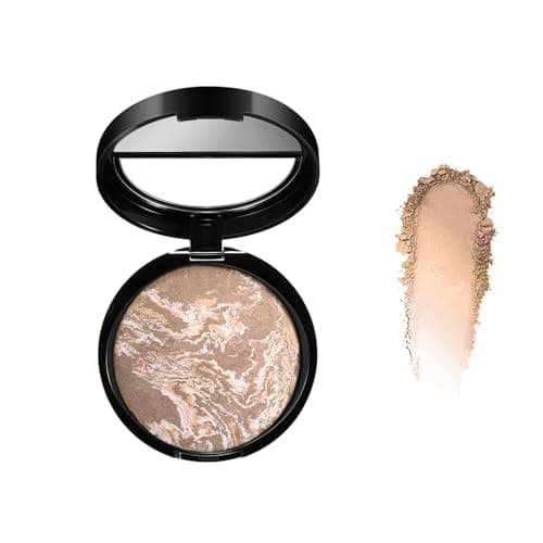 Image of Baked Powder Foundation - Full Coverage, Brightening & Color Correcting for Mature Skin | Covers Fine Lines & Blemishes | Natural Subtle Glow | Long-Lasting Makeup-grey