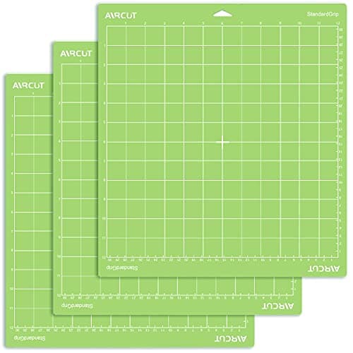 Image of AIRCUT Standard Grip Cutting mat for Cricut Maker/Explore Air 2/Air/One(12x12 Inch, 3 Mats) Standard Adhesive Sticky Green Quilting Cricket Cutting Mats Replacement Accessories for Cricut