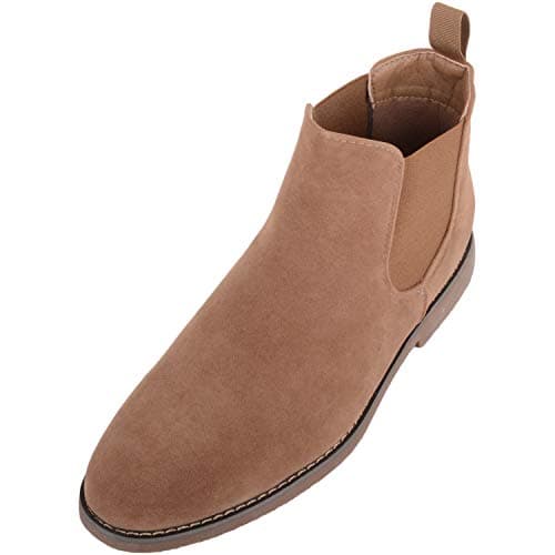 Image of ABSOLUTE FOOTWEAR Mens Slip On Smart Casual Chelsea Desert Faux Suede Gusset Ankle Boots - Sand - UK 9 / EU 43