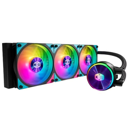 Image of Cooler Master MasterLiquid PL360 Flux CPU Liquid Cooler - AIO Water Cooling System, 3 x 120mm Fans, 360mm Radiator, Addressable Gen 2 RGB Controller Included - AMD & Intel Compatible, 5-Year Warranty