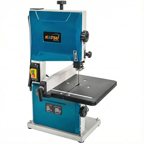 Image of KATSU Tools Benchtop Bandsaw 200mm 350W Electric Woodworking Band Saw, 80mm Cutting Depth, 45° Tiltable Metal Work Table for Mitre Cuts, Blade Included 100555