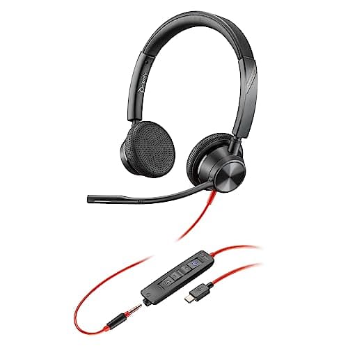 Image of Poly Blackwire 3325 Wired Headset – Flexible Microphone Boom – Hi-fi Stereo - PC/Mac/Mobile - Certified for Microsoft Teams