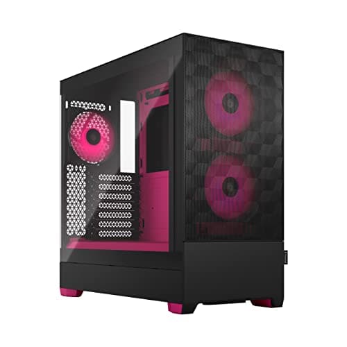 Image of Fractal Design Pop Air RGB Magenta Core - Tempered Glass Clear Tint - Honeycomb Mesh Front – TG side panel - Three 120 mm Aspect 12 RGB fans included – ATX High Airflow Mid Tower PC Gaming Case