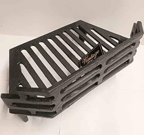 Image of Vintage Decor® WW Victorian Premium Grade Cast Iron Fire Grate with Removable Coal Saver Guard Heavy Duty 5kg > 16 Inch Fireplace opening 4 Legs Matt Black Heat Resistant Finish Ready to use Open Fire