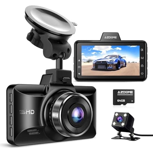 Image of AZDOME Dash Cam Car Camera FHD 1080P with Night Vision, 3 Inch IPS Screen, Wide Angle, Parking Monitor, G-Sensor, Loop Recording, SD Card (M01 Pro)