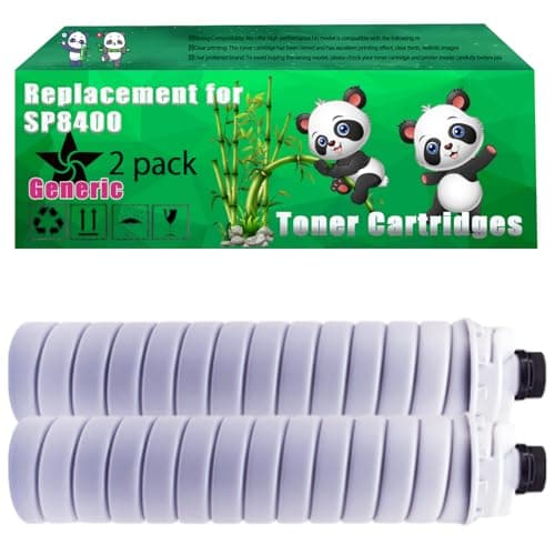 Image of Replacement SP8400 Toner Cartridges Compatible for Ricoh SP 8400 SP 8400 DN SP 8400 DTE SP 8400 Series Printers, Up to 51000 Pages, Vivid Colors, Contains Chip (2-Pack Black)