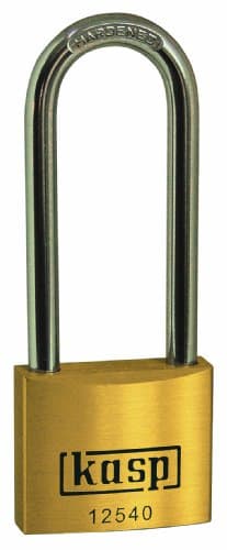Image of Kasp 125 Premium Brass Padlock 40mm x 63mm Long Shackle