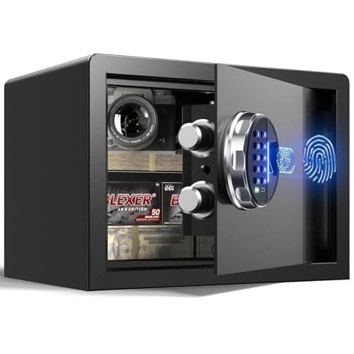 Image of Grimtron Smart Biometric Safe - (14 litres) Fingerprint Lock Box with Silent Mode, Backlit Keypad and LED Light, Small Caja Fuerte, 𝐆𝐢𝐟𝐭𝐬 𝐟𝐨𝐫 𝐌𝐨𝐭𝐡𝐞𝐫‘𝐬 𝐃𝐚𝐲
