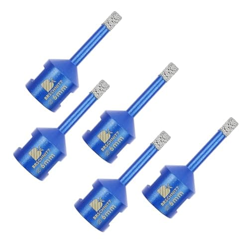 Image of Diamond Drill Bit 6mm,BRSCHNITT 5pcs M14 Vacuum Brazed Diamond Tip Drill Bit for Tile Porcelain Stoneware Ceramic Marble Granite Drilling,Suitable For Angle Grinders
