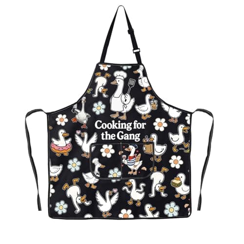 Image of MYSOMY Goose Kitchen Apron Goose And Duck Gifts Goose Lover Gifts Duck Gifts Silly Cook Apron Goose Cooking Gift (Cooking for ap1)