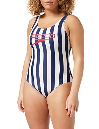 Image of Speedo Women Ice Cre U-Back Swimsuit - Ice Cream Navy/White, Size: 34 (UK 12)