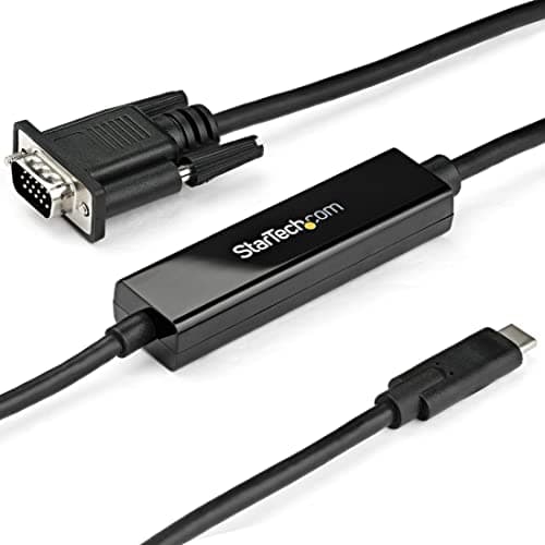 Image of StarTech.com 3ft/1m USB C to VGA Cable - 1920x1200/1080p USB Type C to VGA Video Active Adapter Cable - Thunderbolt 3 Compatible - Laptop to VGA Monitor/Projector - DP Alt Mode HBR2 (CDP2VGAMM1MB)