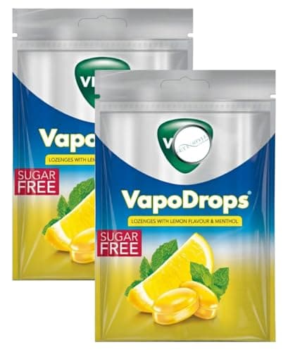 Image of 2X 72g VapoDrops Lemon & Menthol Flavour, Classic Sugar Free Vegan Lozenges – Bundled by GetInStyle Shop