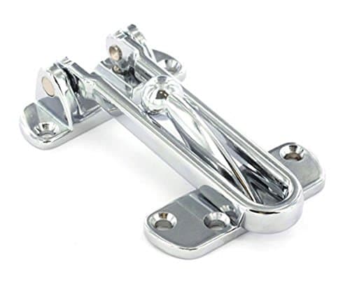Image of Chrome Plated - Front Door Security Chain Restrictor Heavy Duty Strong Home Safety