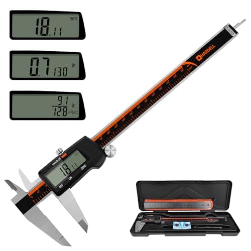 Image of HARDELL Digital Vernier Caliper, 8 Inch Stainless Steel Caliper Measuring Tool with Large LCD Screen, Electronic Vernier Caliper Micrometer (8 inch/200mm)