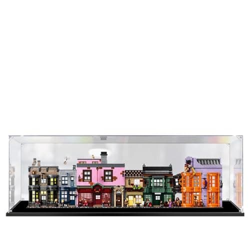Image of Acrylic Display Case for Lego 75978 Diagon Alley Building Set,Clear Display Case, Dust-Proof Display Case Compatible with Lego 75978 (Only Display Case) (Transparent 2mm)
