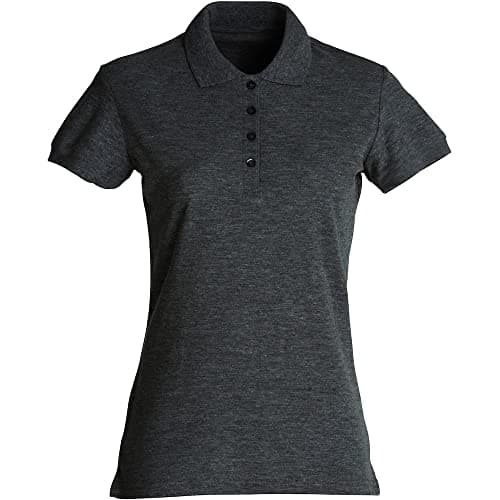 Image of CliQue Womens Melange Short-Sleeved Turn Down Collar Polo Shirt, Anthracite, S