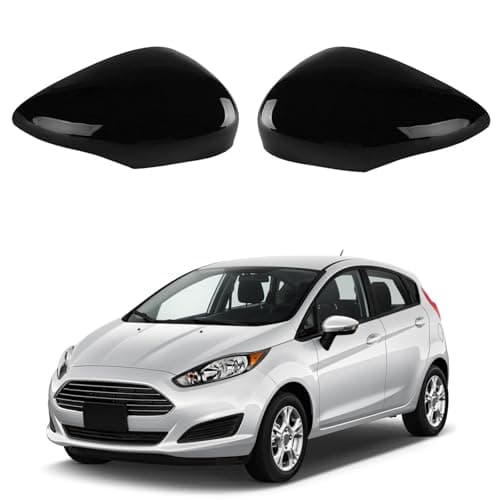 Image of KYYET Gloss Black Rear View Wing Mirror Cover Cap Replacement for Fiesta MK7 2008-2017(Left and Right)