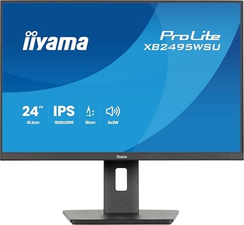 Image of iiyama ProLite XB2495WSU-B1 24 inch IPS LED Monitor WUXGA 16:10 100Hz HDMI DP USB 3.2 USB‑C Slim-Line Height Adjustment Pivot Energy Efficiency Class C Black