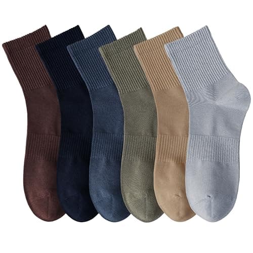 Image of MAGIARTE Mens Mini Crew Above Ankle Pure Cotton Athletic Casual Multicolor Running Cycling Multi Sports Socks for men 6 Pack(Color 06,L)-UK