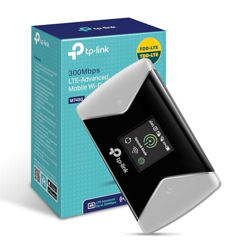 Image of TP-Link M7450 4G+ Cat6 Portable WiFi, Mobile WiFi Hotspot Works up to 15 Hours, Caravan, Travel 4G Router, SD Card Slot, Unlocked LTE-Advanced MiFi, Share up to 32 Devices, Easy tpMiFi App Management