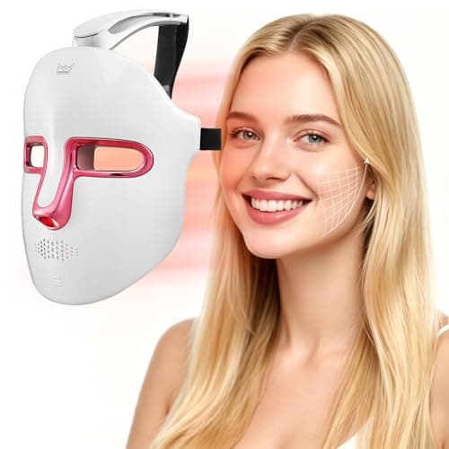 Image of Yokilly Led Face Light Mask: 7 Colour Wireless Led Face Mask - Rechargeable LED Light Therapy Mask - Red Light Therapy Mask For Face - Spa Skin Care Face Mask Machine for Salon Home