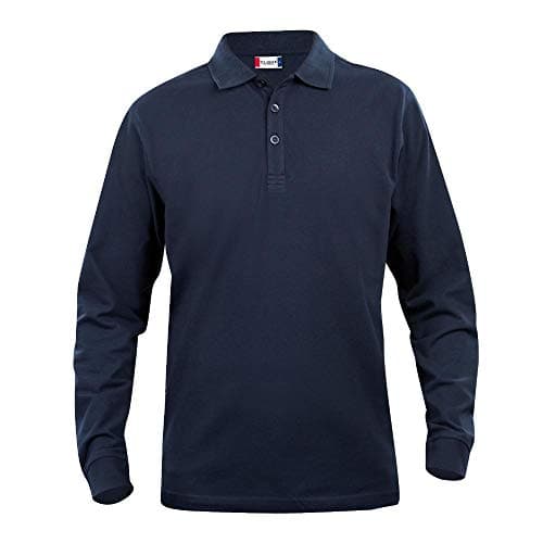 Image of Clique Men's Classic Long Sleeve Polo Shirt, Blue (Dark Navy), XXX-Large