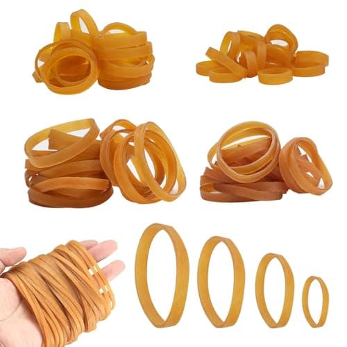 Image of 100 Pieces Elastic Bands Assorted Sizes 2.5/4/6/7 cm Rubber Bands Heavy Duty 0.5 cm Strong Thick Elastic Band Stationery Stretchable Band Mixed Sizes Wide Elastic for Home Office School and DIY Craft