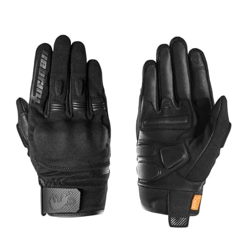 Image of Furygan JET D3O EVO - Men's Motorcycle Gloves - 100% Leather Palm - Comfort - Summer Gloves - Breathable & Light - Compatible Screens - Touch Screen, Black