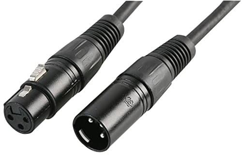 Image of PULSE PLS00269 DMX Lead – 3‑Pin XLR Male to Female, 10 m, Black